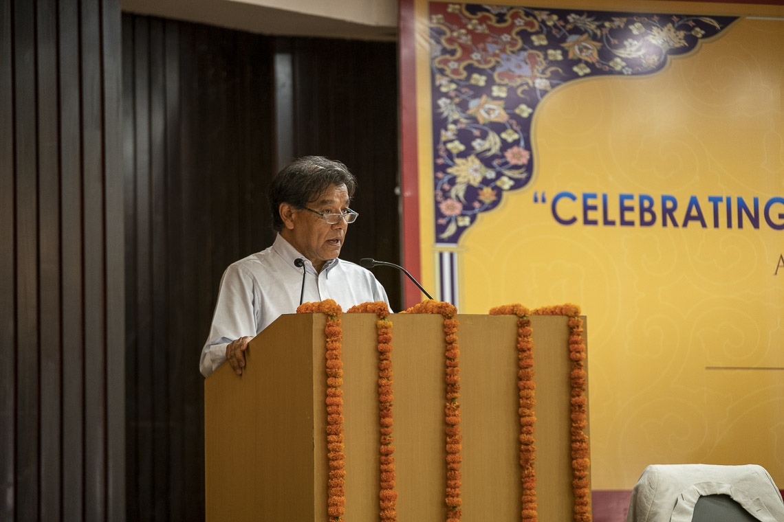 Siddiq Wahid da la bienvenida a los invitados y participantes a la conferencia «Celebrar la diversidad en el mundo musulmán» en el Centro Internacional de la India en Nueva Delhi, India, el 15 de junio de 2019. Foto de Tenzin Choejor