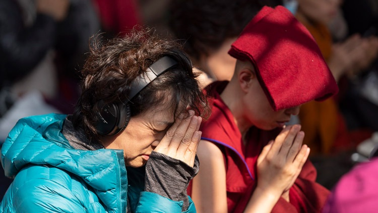 Su Santidad el Dalái Lama en el último día de sus enseñanzas en la Tierra de Kalachakra en Bodhgaya, Bihar, India, el 6 de enero de 2020. Foto de Tenzin Choejor